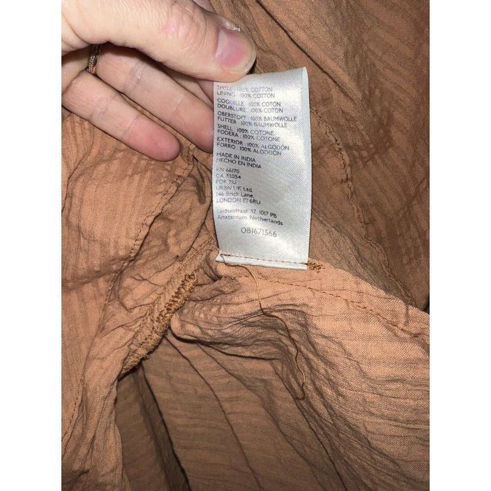 Free People Top NWTS Cotton Oversized Crop Ruffles Puff Sleeves Clay Color (m) - Picture 10 of 12